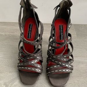 Charles Jourdan Brown Strappy High Heels
